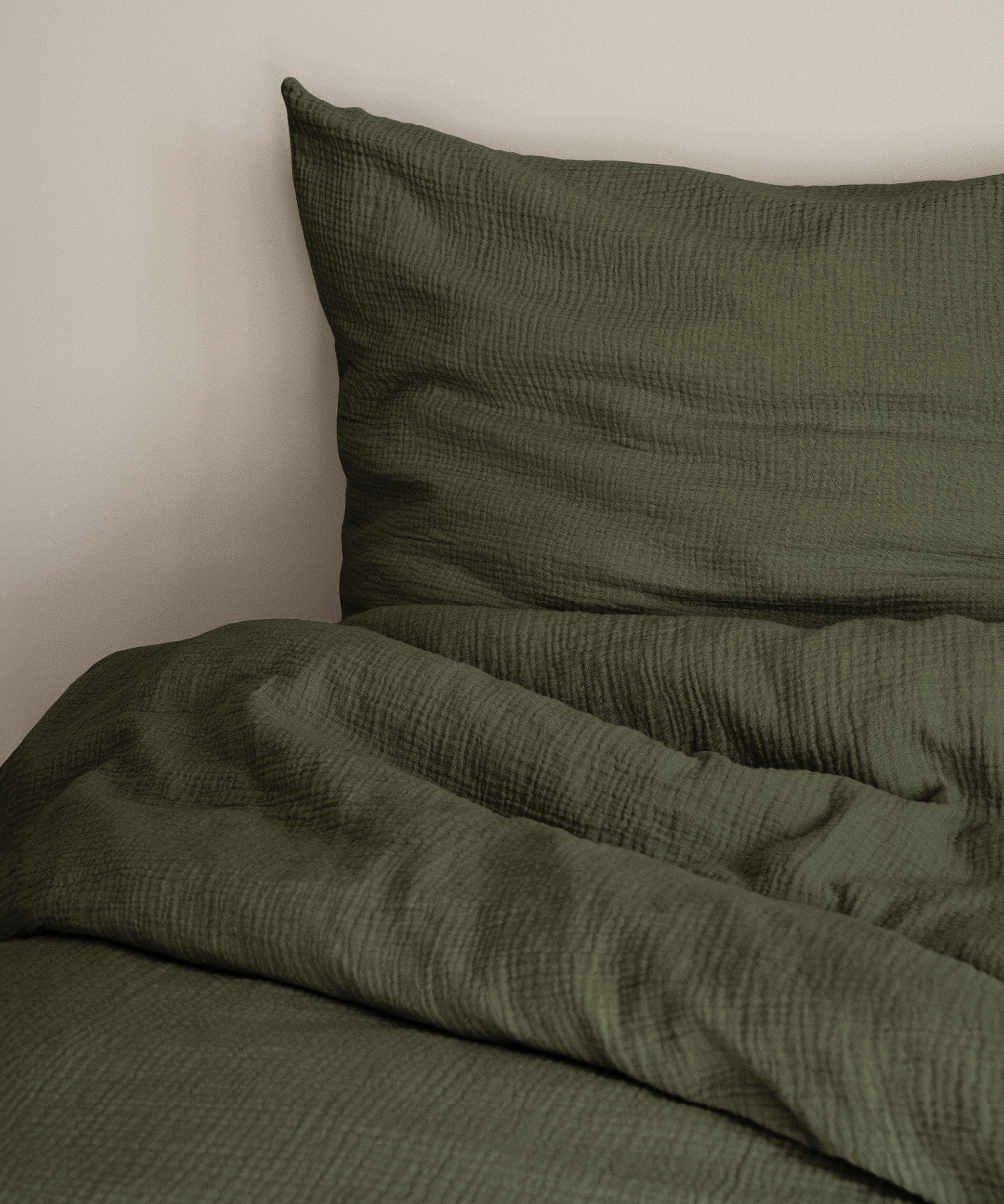 Khaki Muslin Single Sheets | Haven