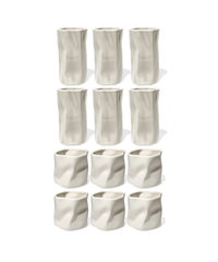 Set of small & large ceramic mugs cream white | Alaska