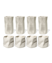 Set of small & large ceramic mugs cream white | Alaska