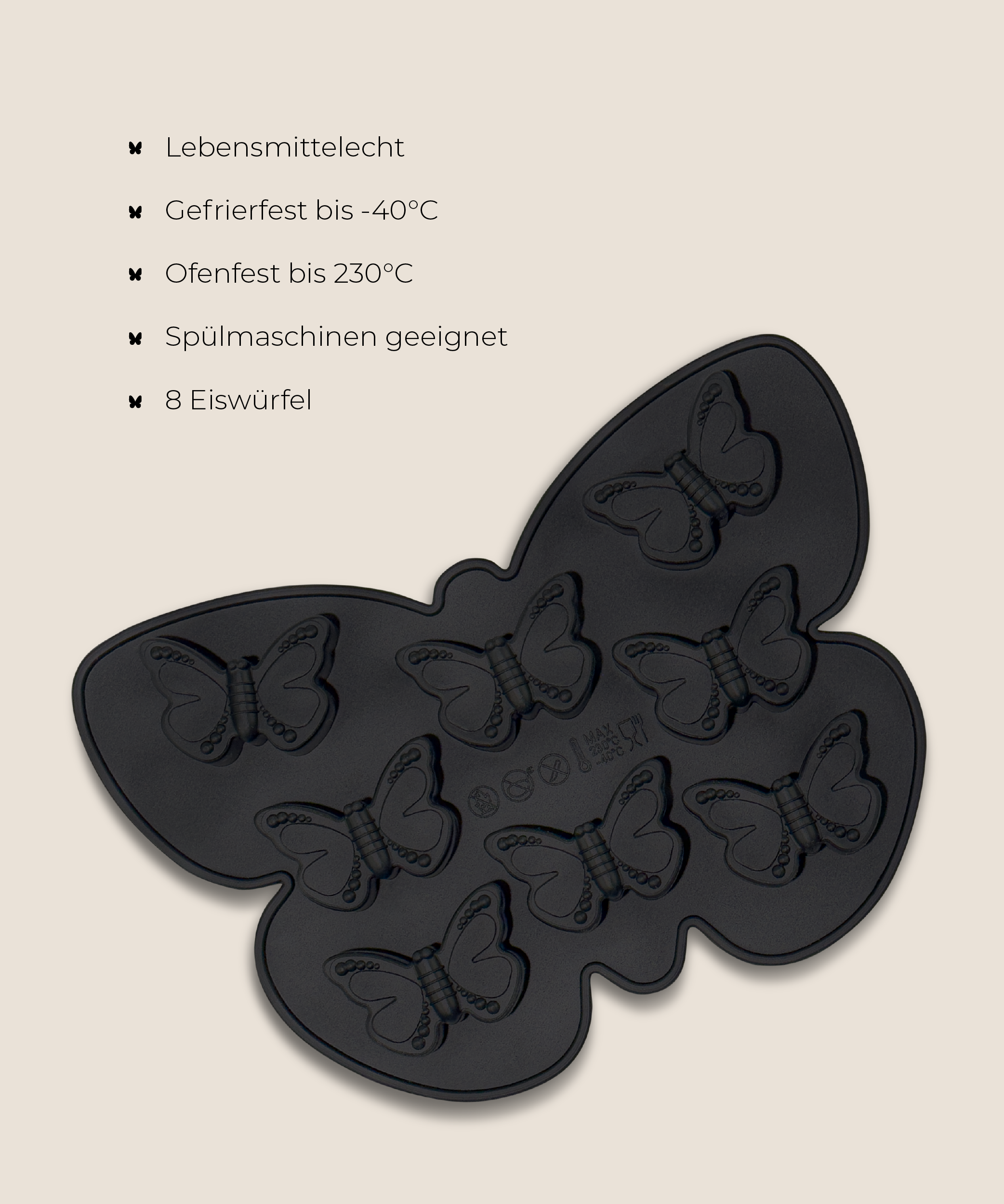 Silicone ice cube tray in butterfly design | Clea