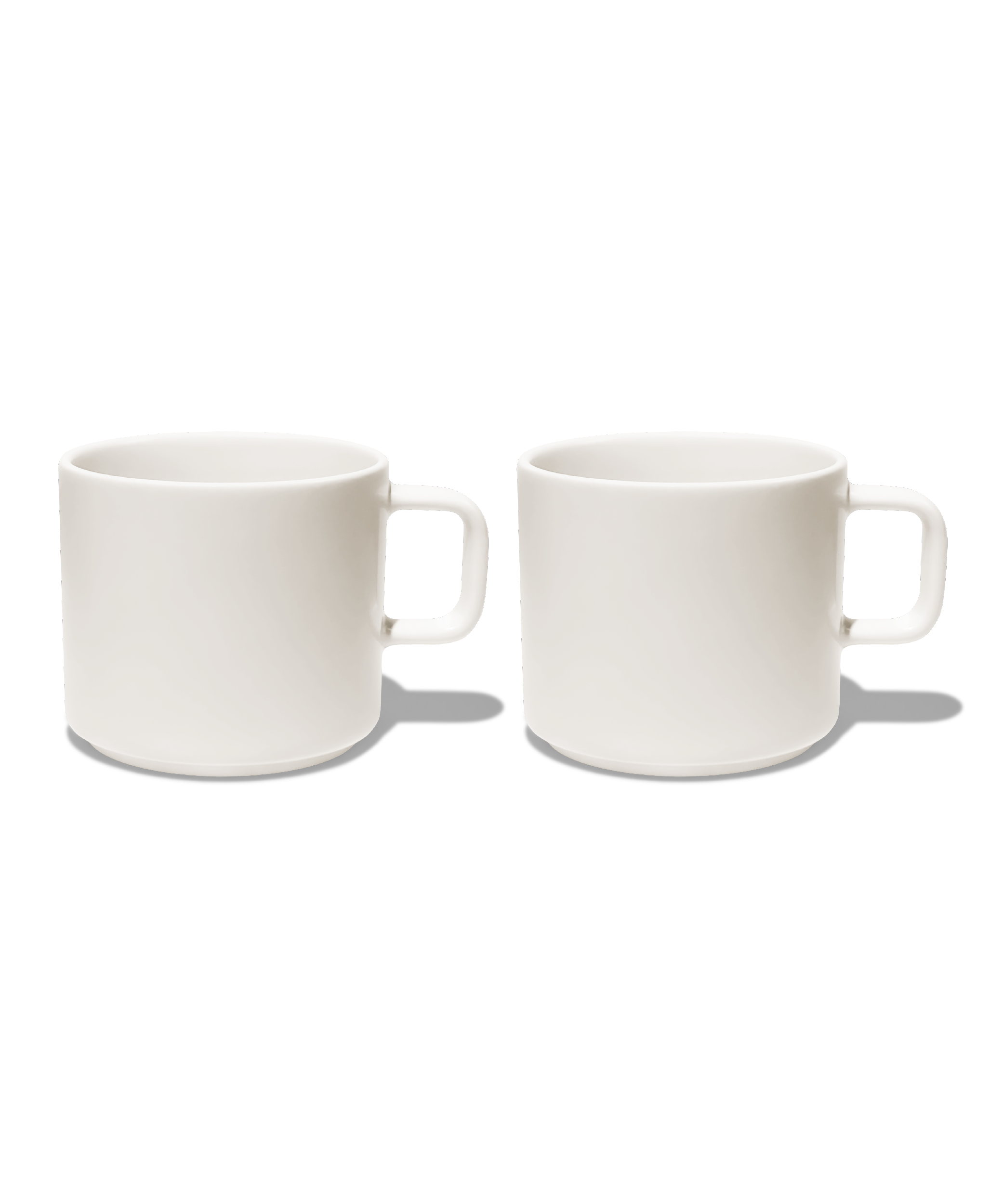 Cups with handles in glossy cream white | Nia