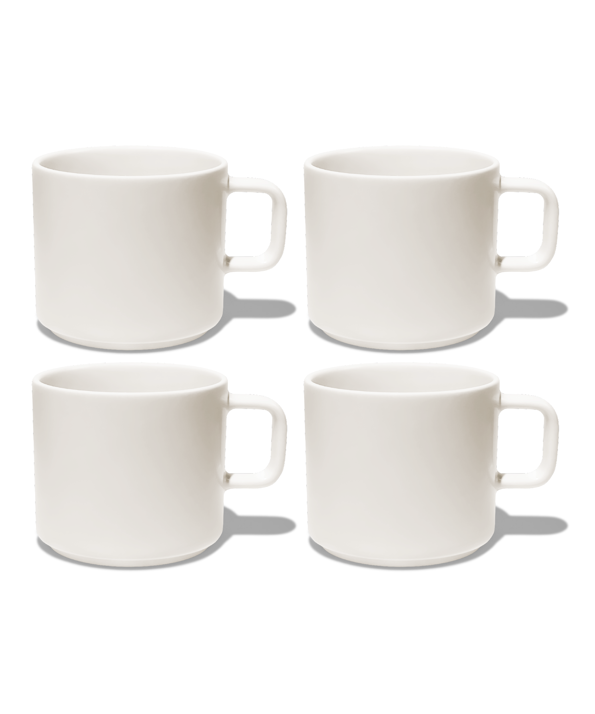 Cups with handles in glossy cream white | Nia
