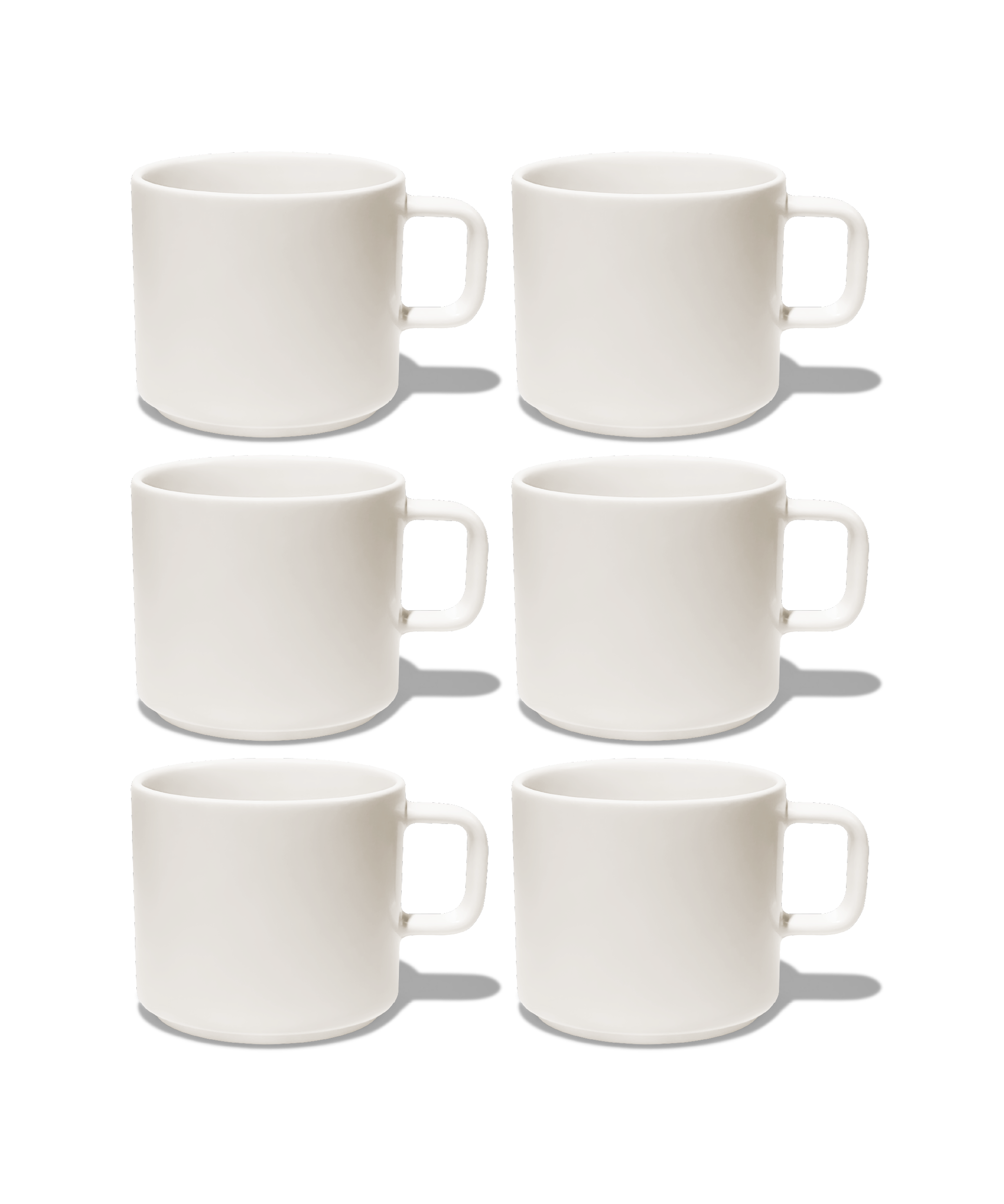 Cups with handles in glossy cream white | Nia