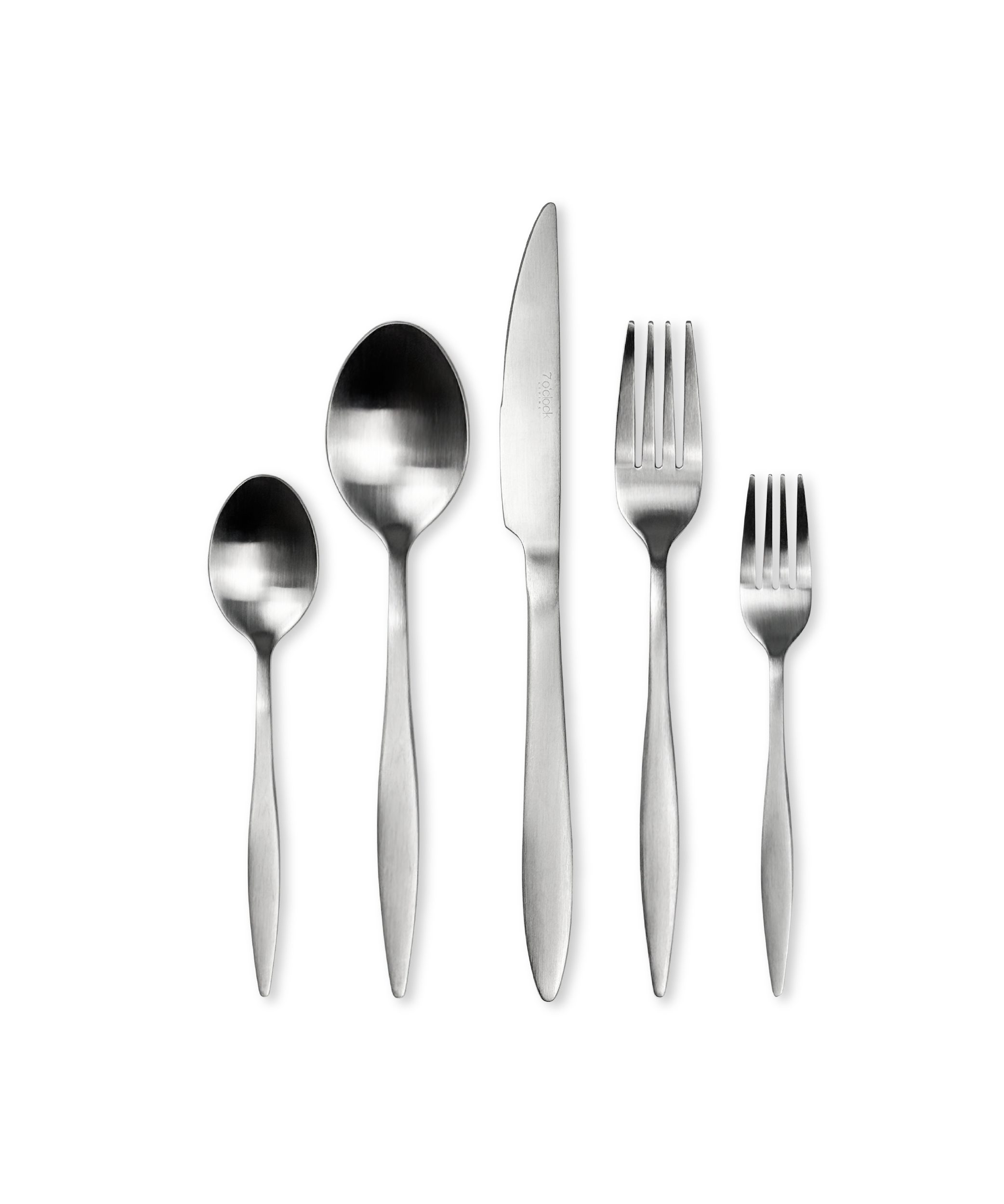 Cutlery set silver matt brushed | Tava