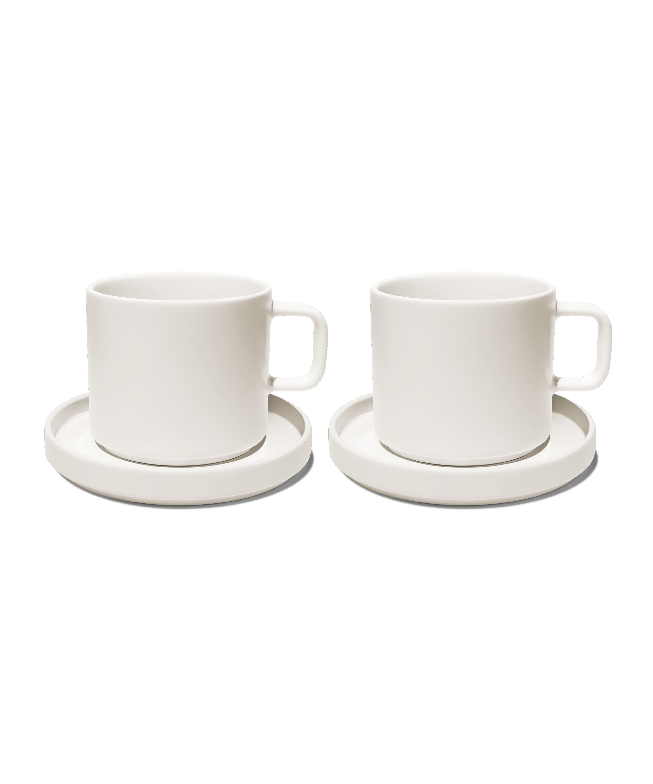 Cup with saucer in cream white glossy | Nia