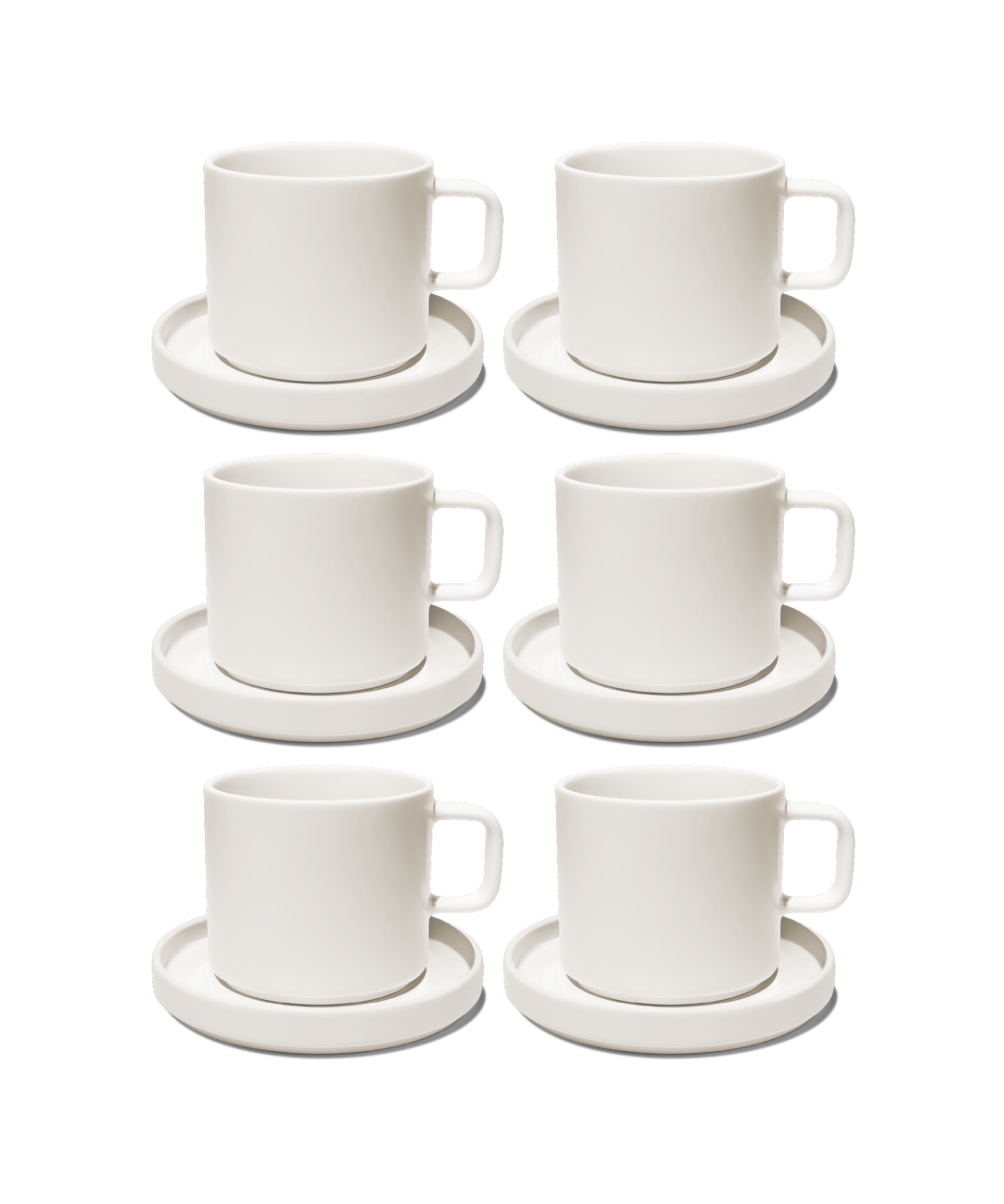 Cup with saucer in cream white glossy | Nia