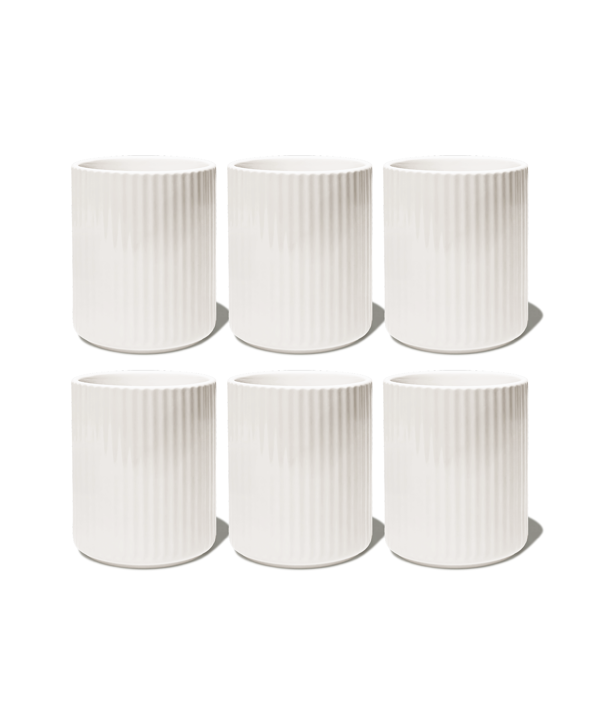 Cup without handle in cream white grooved | Nia