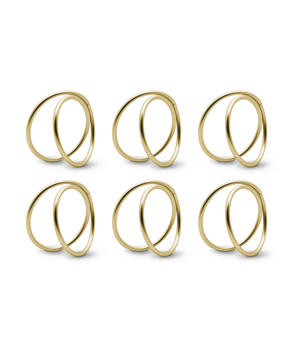 Napkin rings gold set of 6 | Rina
