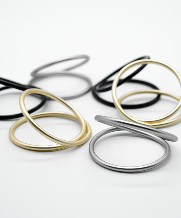 Napkin rings gold, silver & black in a set of 3 x 6 | Rina