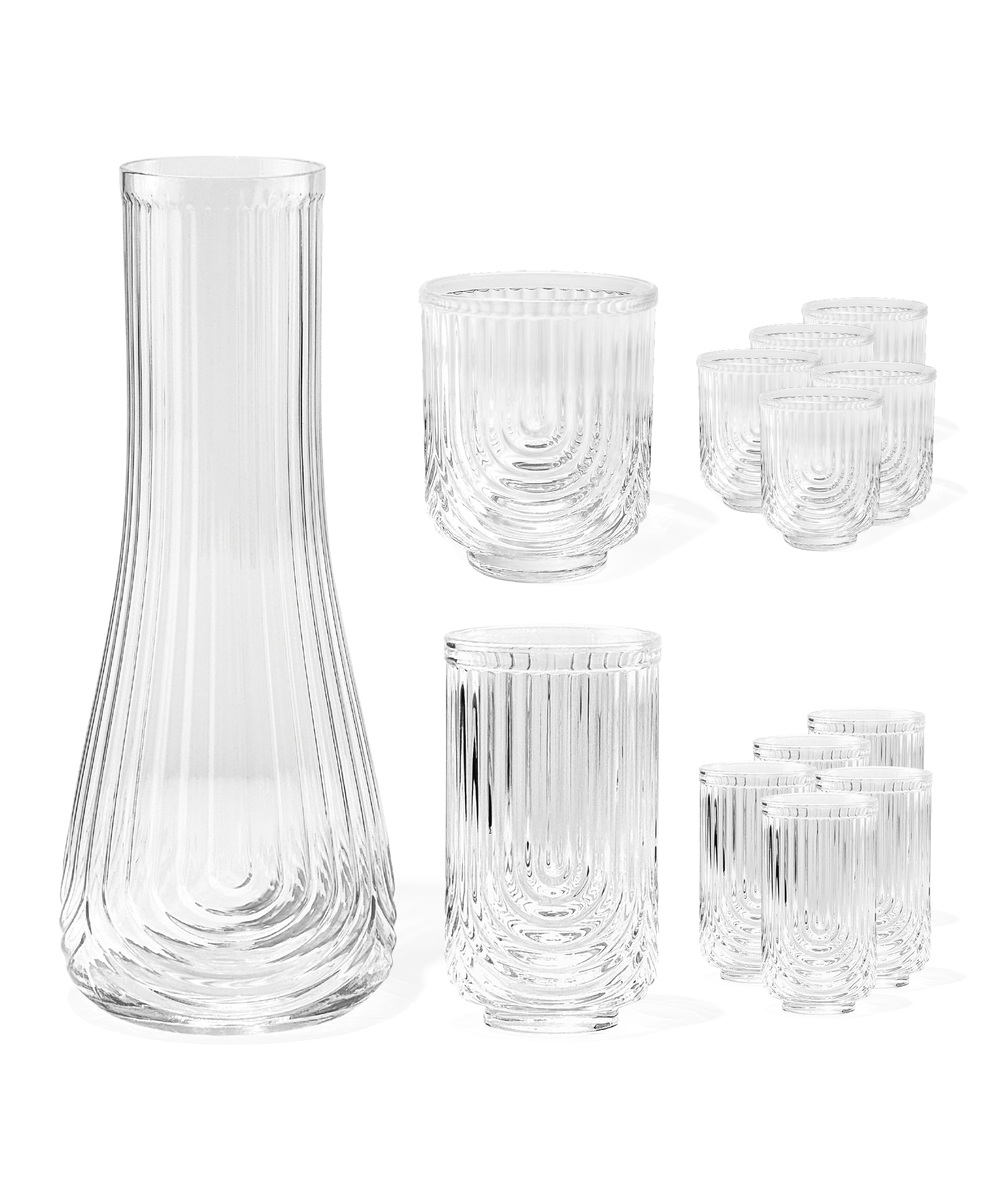 Kleines & großes Bogen-Design-Glas mit Karaffe | Rom