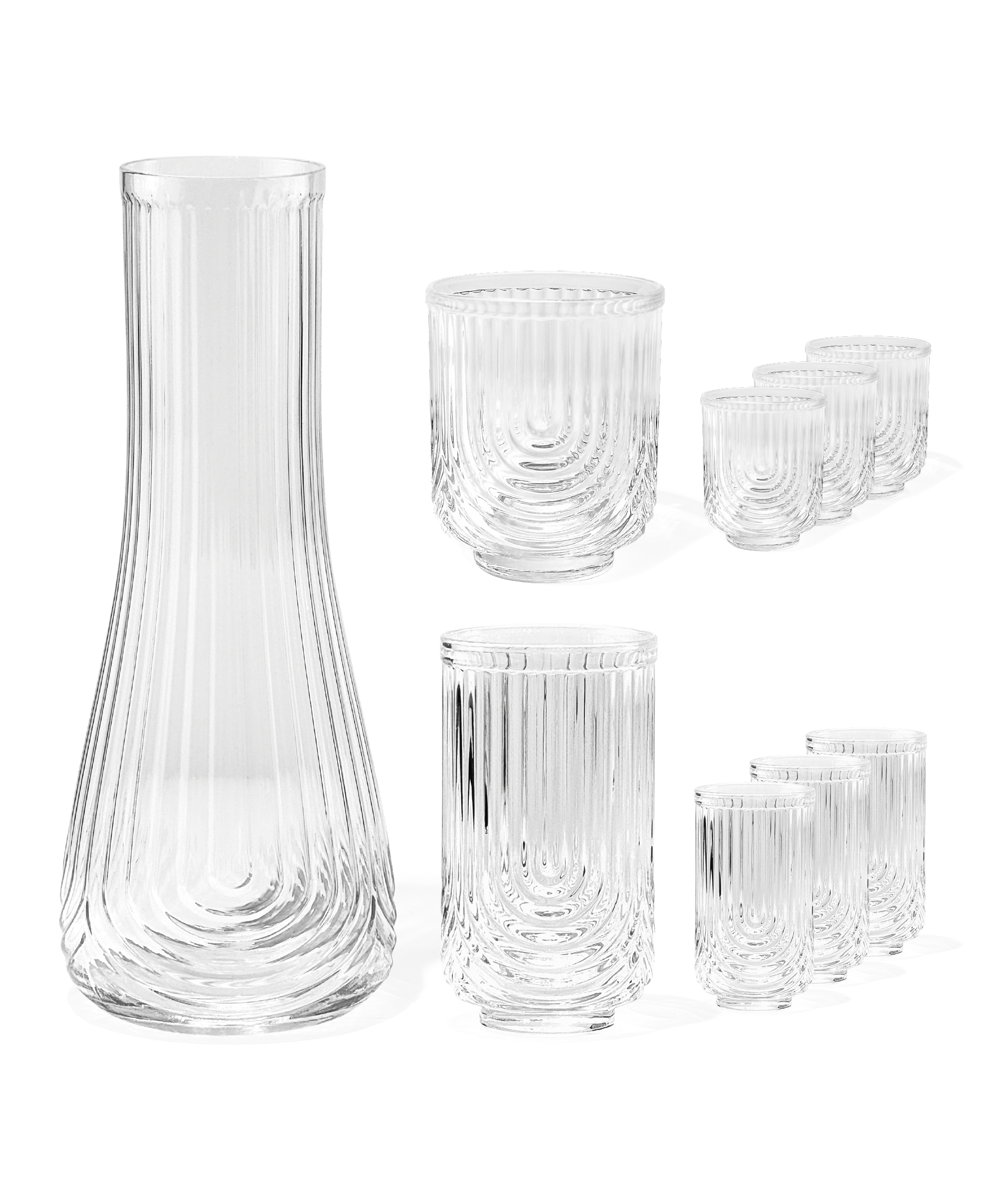 Kleines & großes Bogen-Design-Glas mit Karaffe | Rom