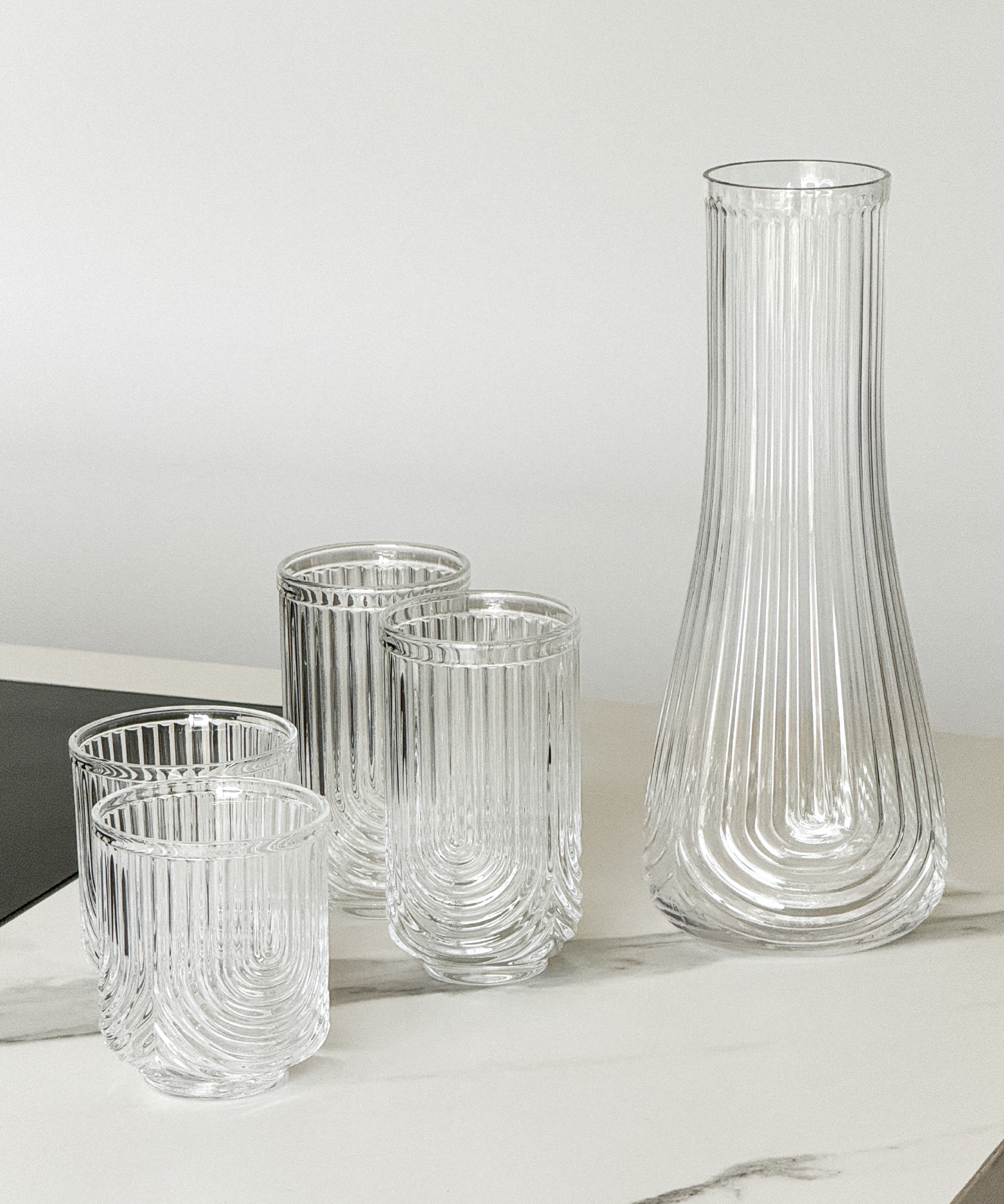 Kleines & großes Bogen-Design-Glas mit Karaffe | Rom