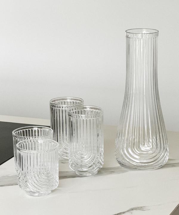 Kleines & großes Bogen-Design-Glas mit Karaffe | Rom
