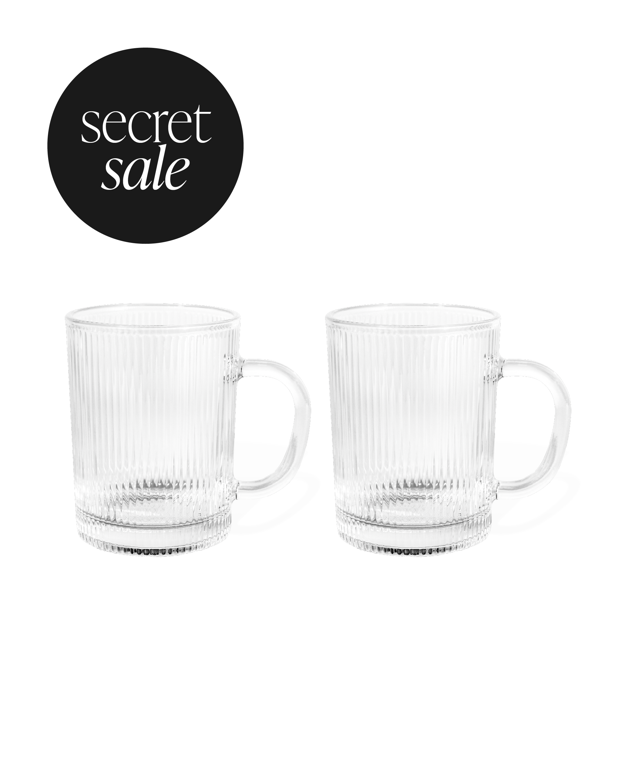 Fluted glass cup (300ml) | Paris