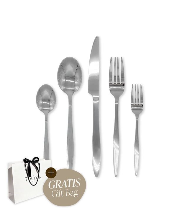 Cutlery set silver, high-gloss polished | Tava