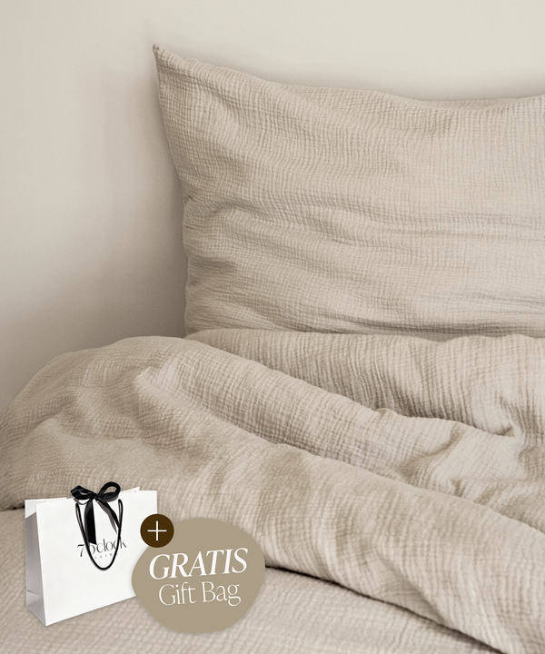 Beige muslin single bed linen | Haven