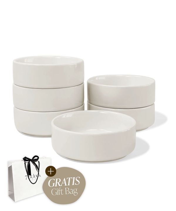 Dip bowls set of 6 in cream white | Nia