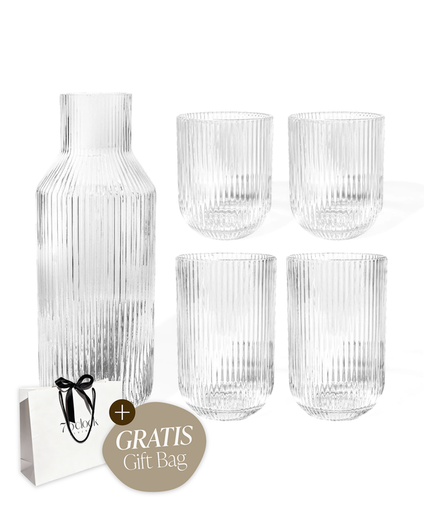 Fluted Carafe & Glasses Set | Paris