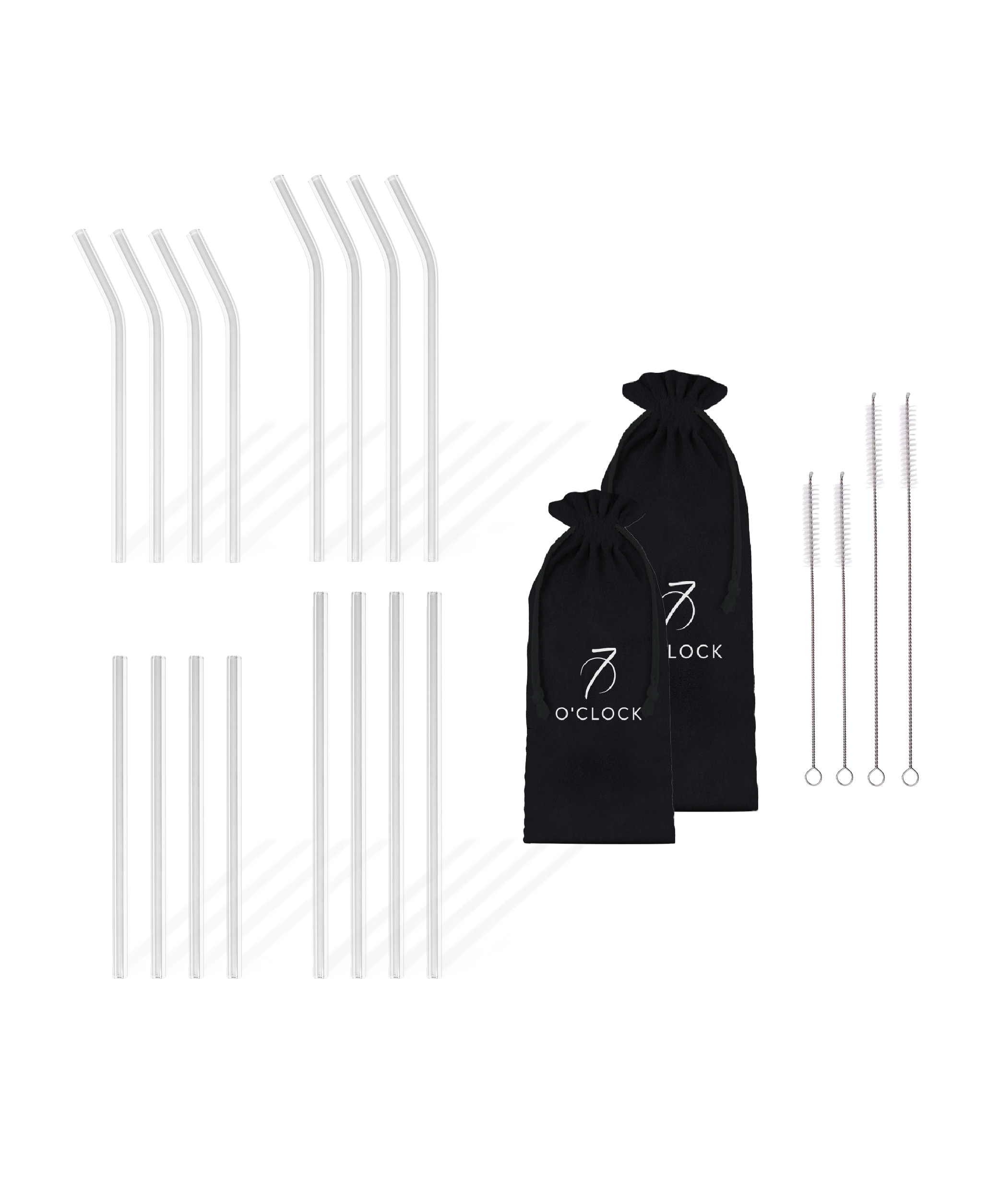 Set of long & short glass straws | Aris