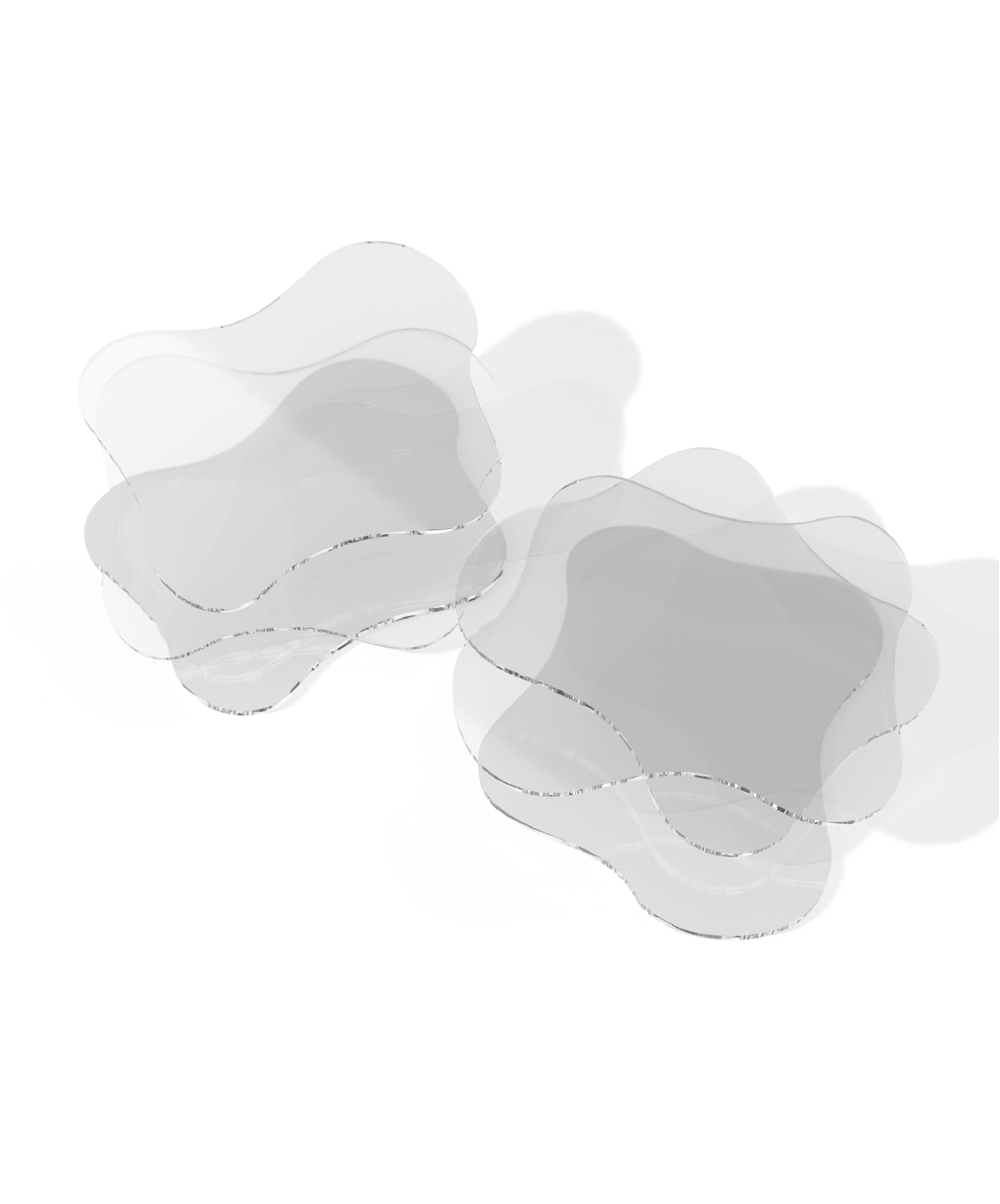 Transparent acrylic coasters in organic design | Holly