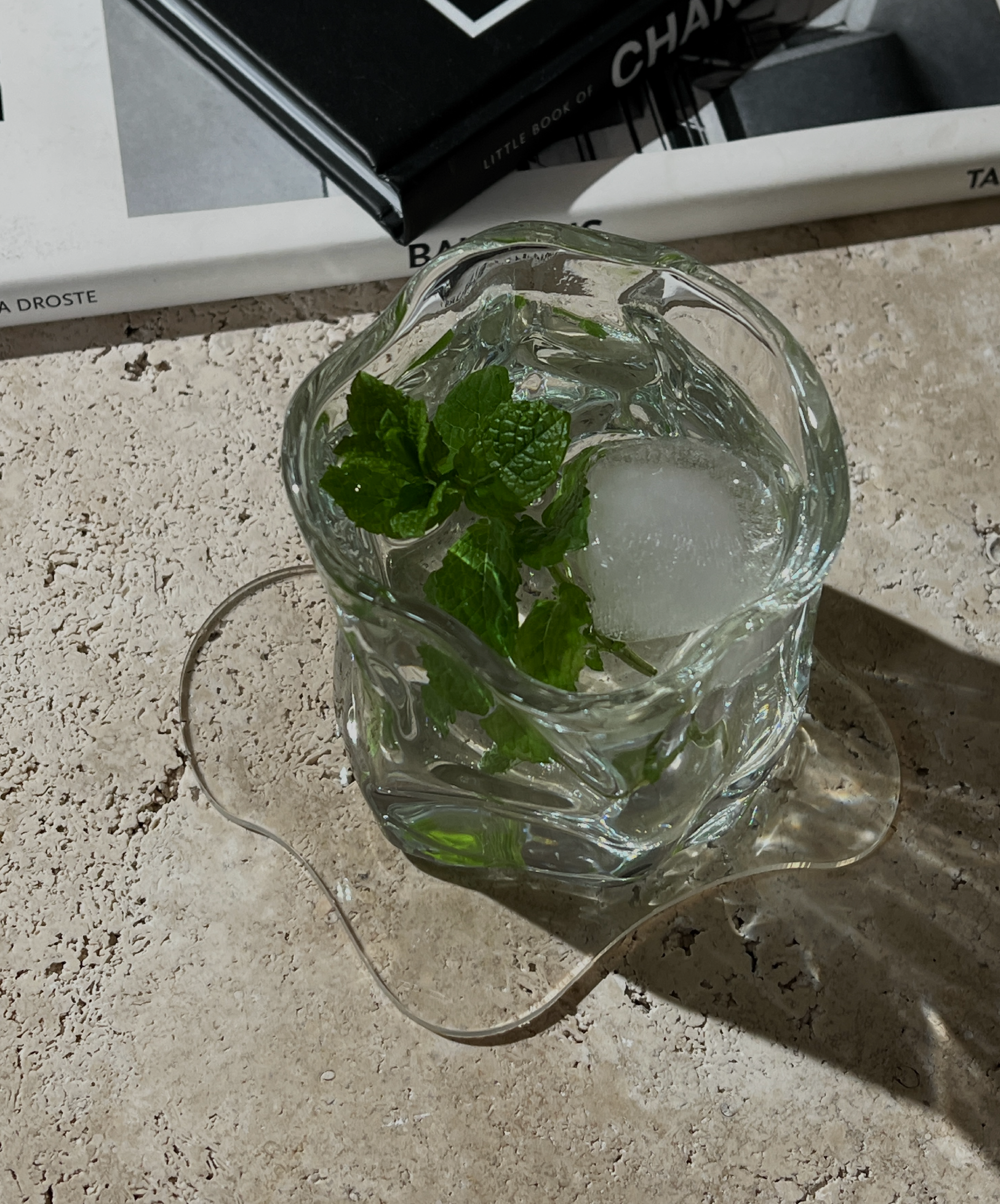 Transparent acrylic coasters in organic design | Holly