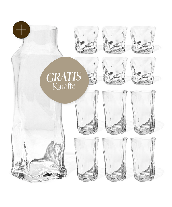 12-piece glass set + FREE carafe | Alaska