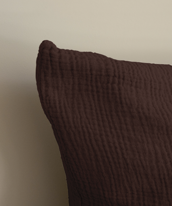 Dark brown muslin double bed linen | Haven