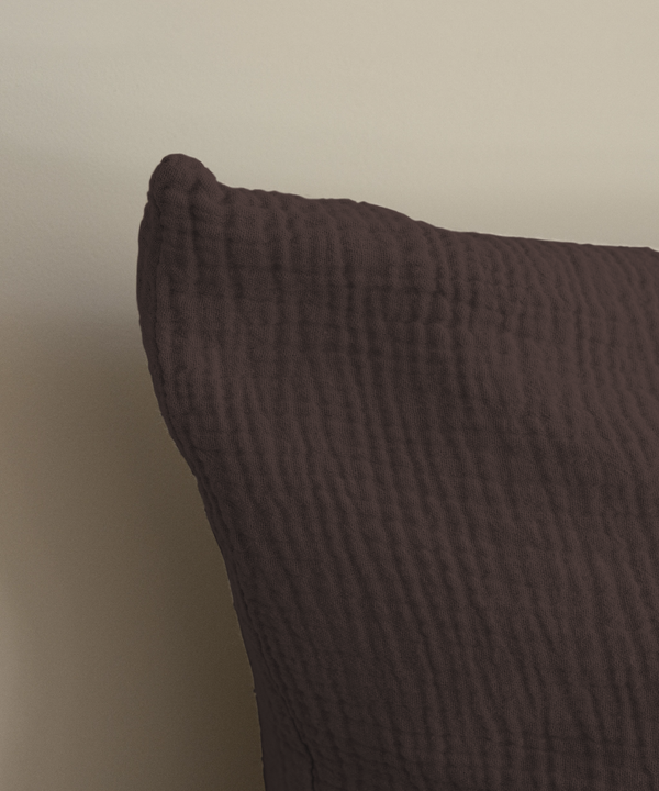 Dark brown muslin double bed linen | Haven