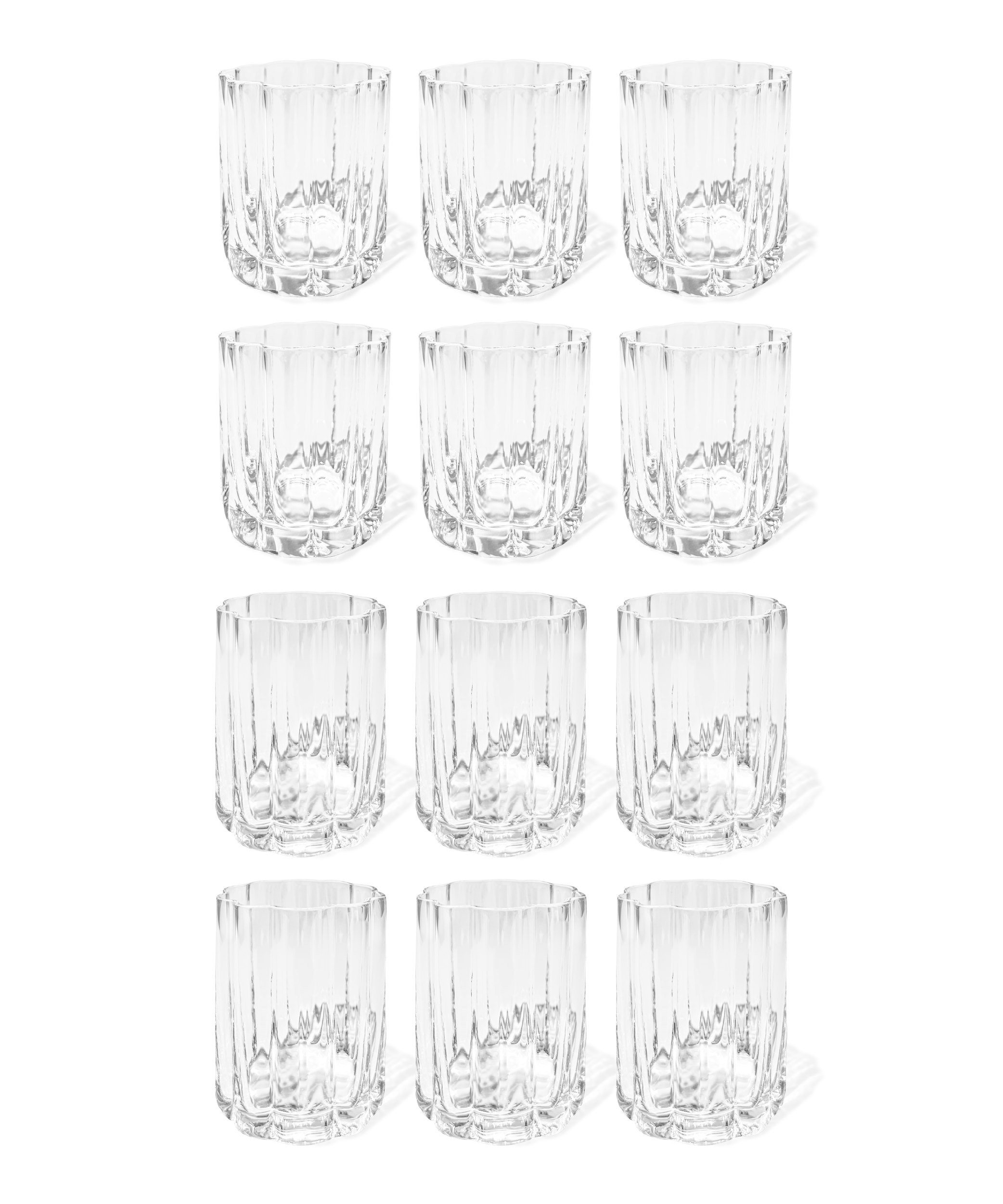 Set of small and large glasses in floral design | Florence