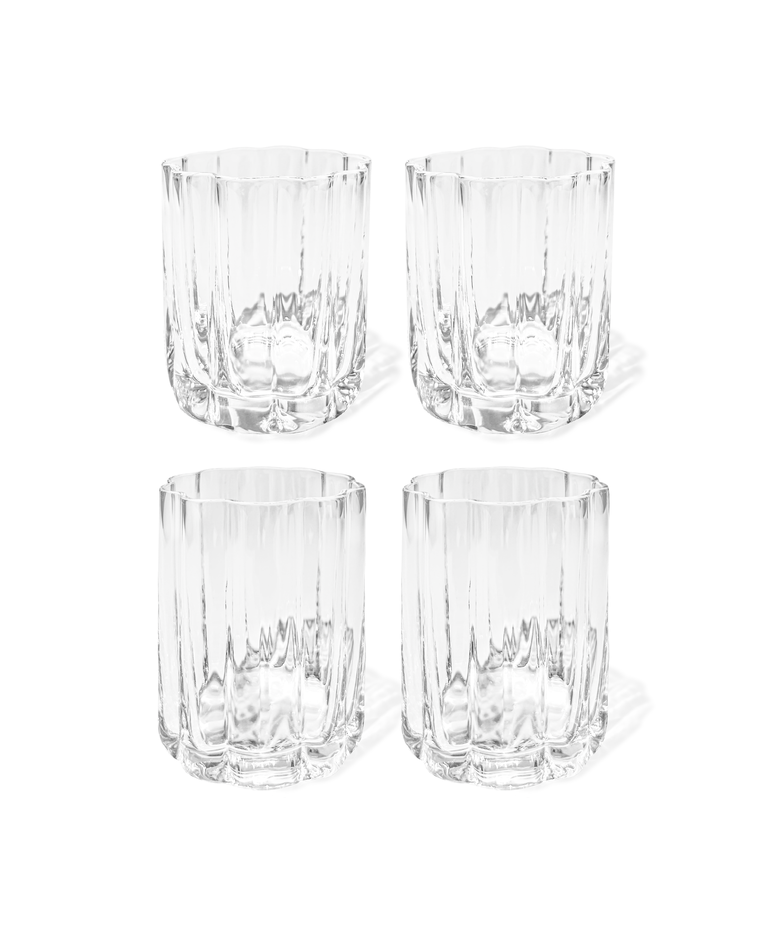 Set of small & large glass in flower design (220ml + 300ml) | Florence