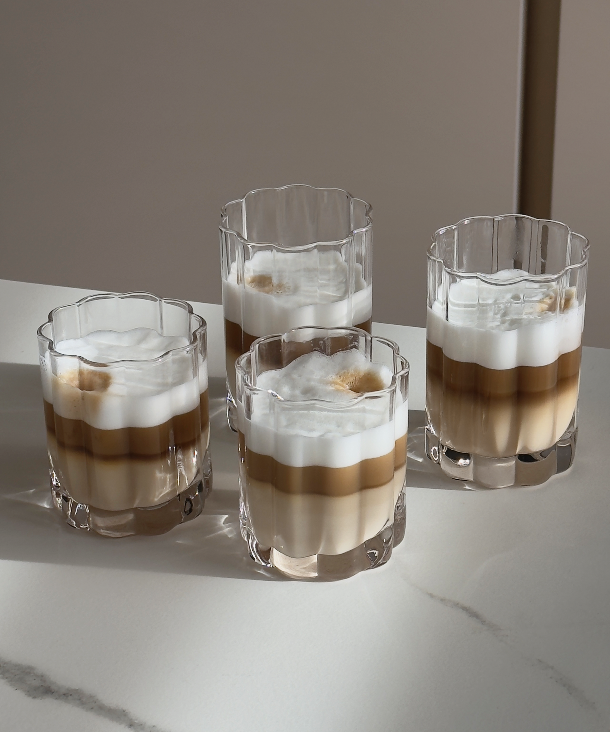 Set of small and large glasses in floral design | Florence