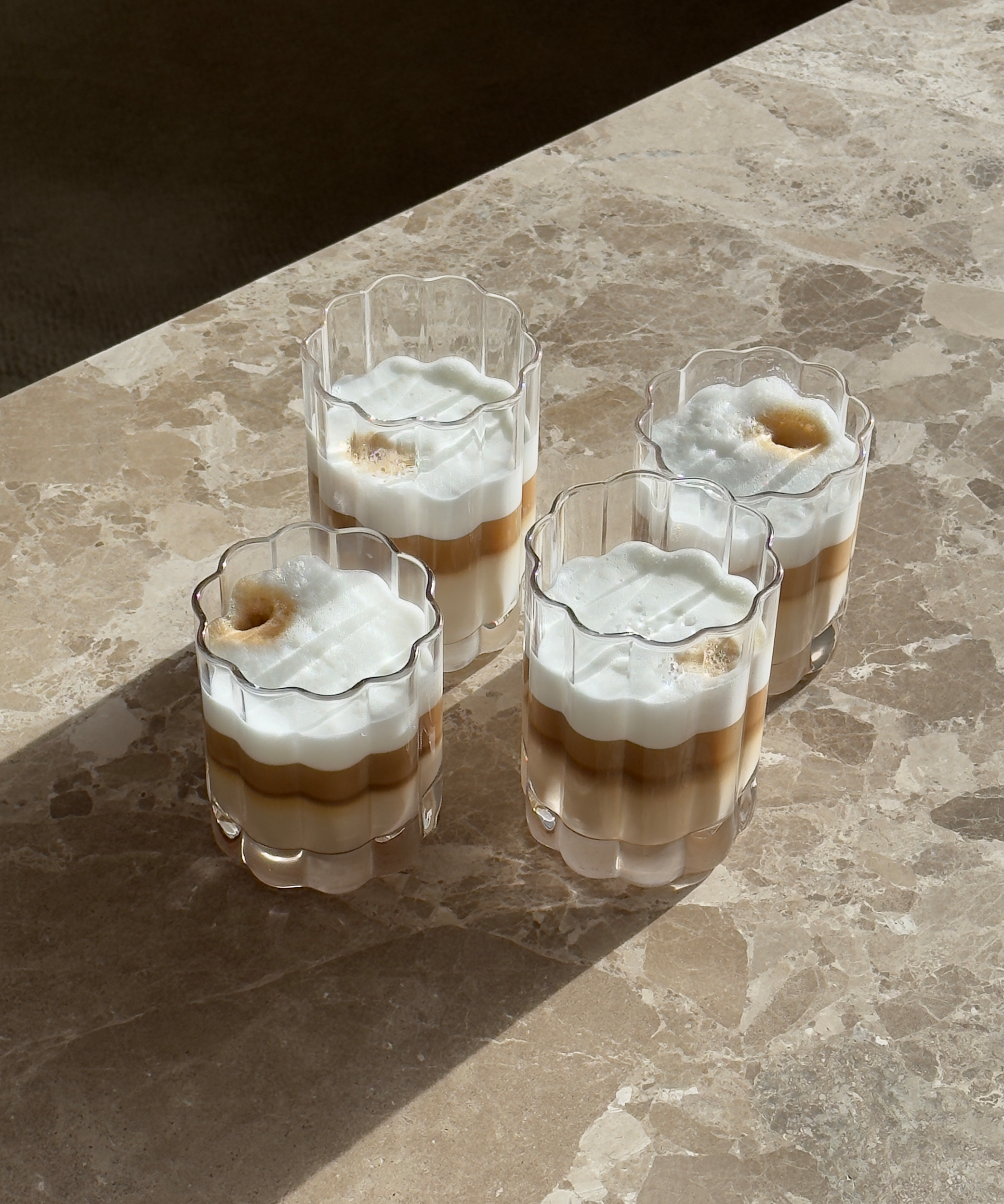 Set of small and large glasses in floral design | Florence