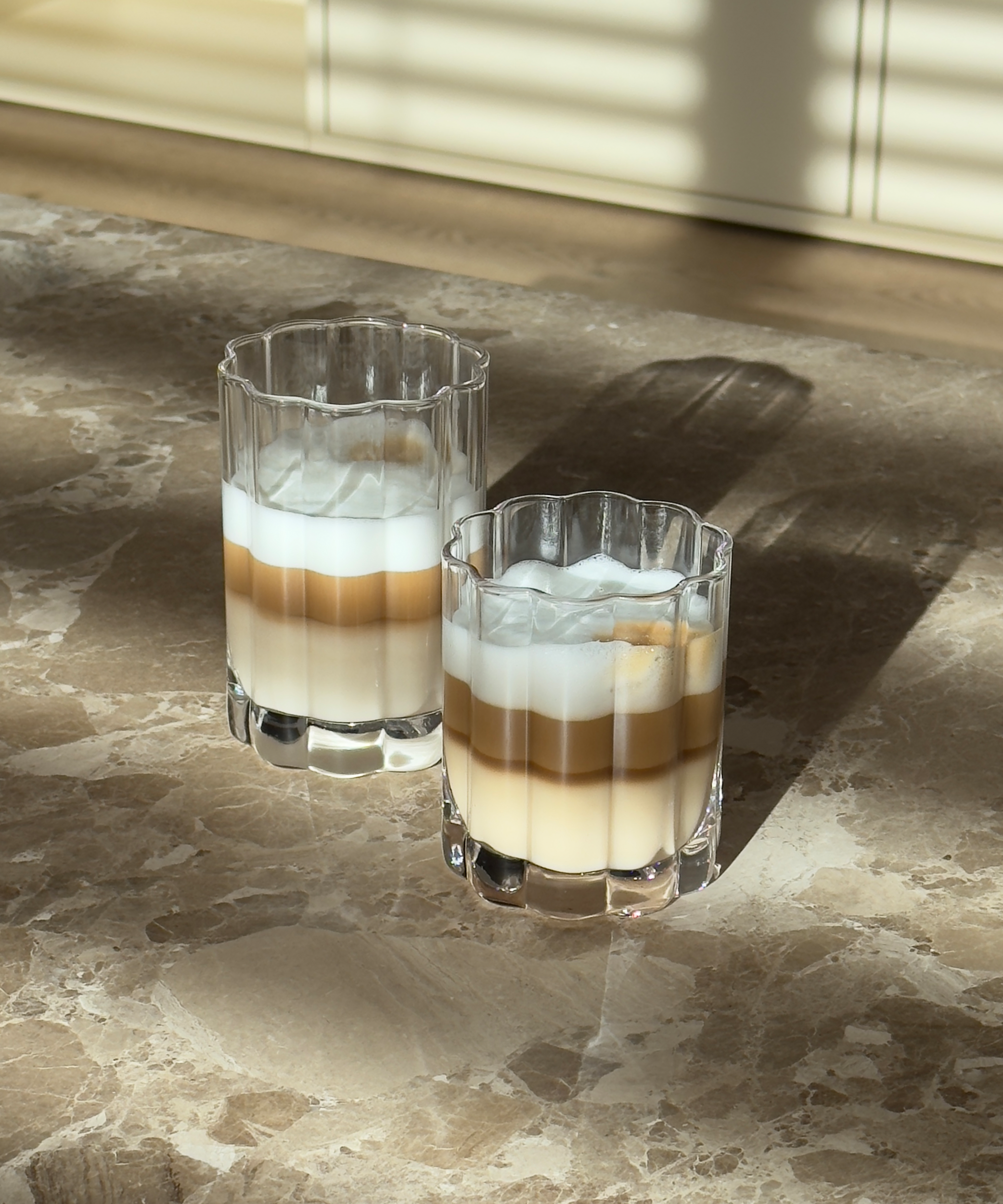 Set of small and large glasses in floral design | Florence
