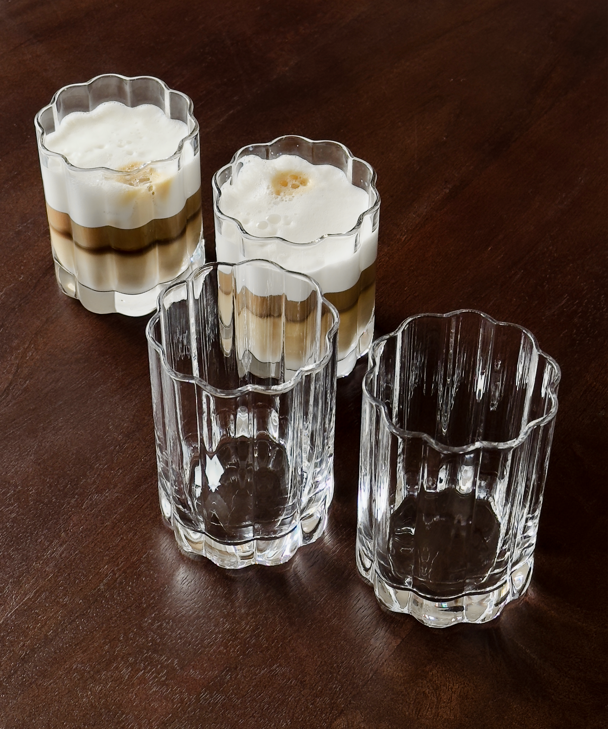 Set of small and large glasses in floral design | Florence