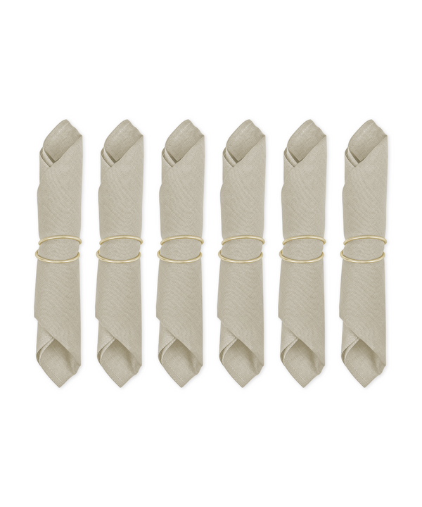 Beige napkins with napkin ring, set of 6 | Kyla & Rina