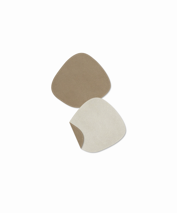 Glass coaster taupe/cream | jade