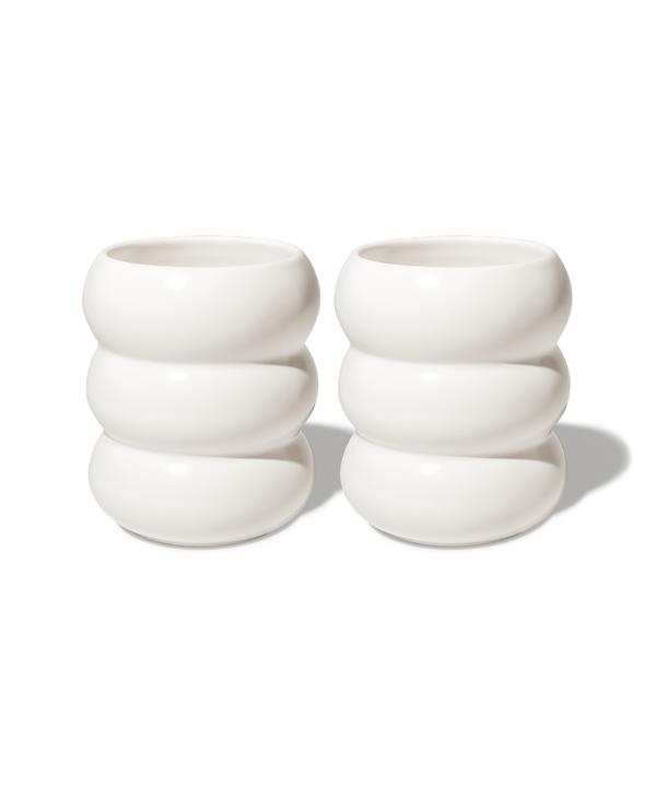 Wave-shaped ceramic mug white | Mya