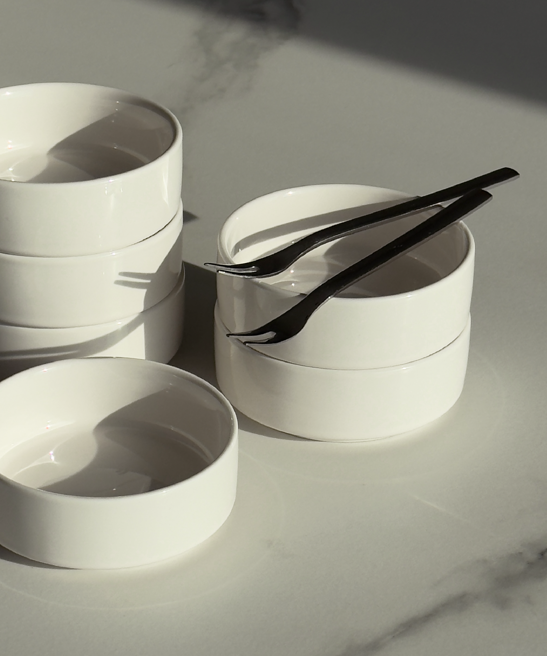 Dip bowls set of 6 in cream white | Nia