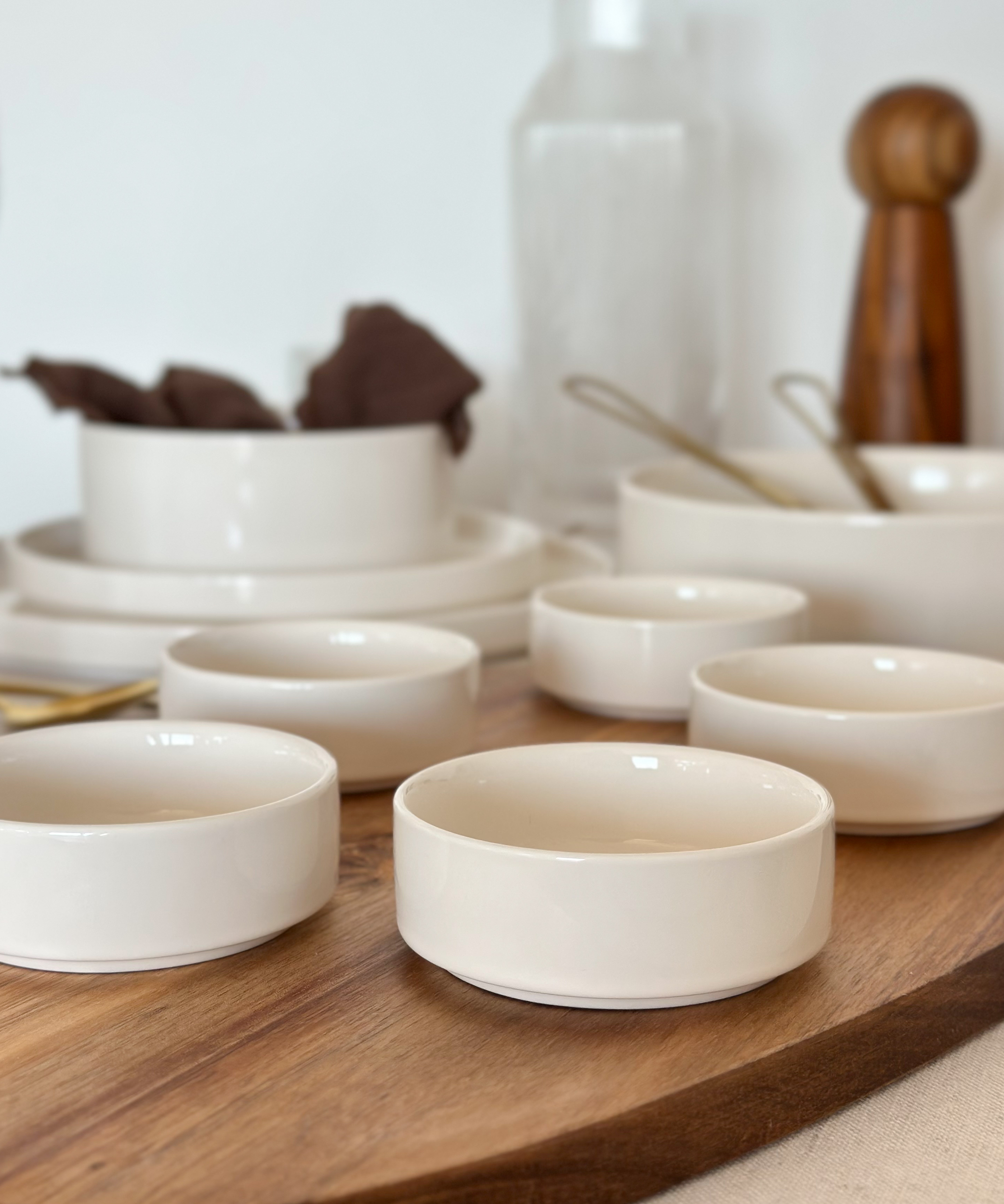 Dip bowls set of 6 in cream white | Nia