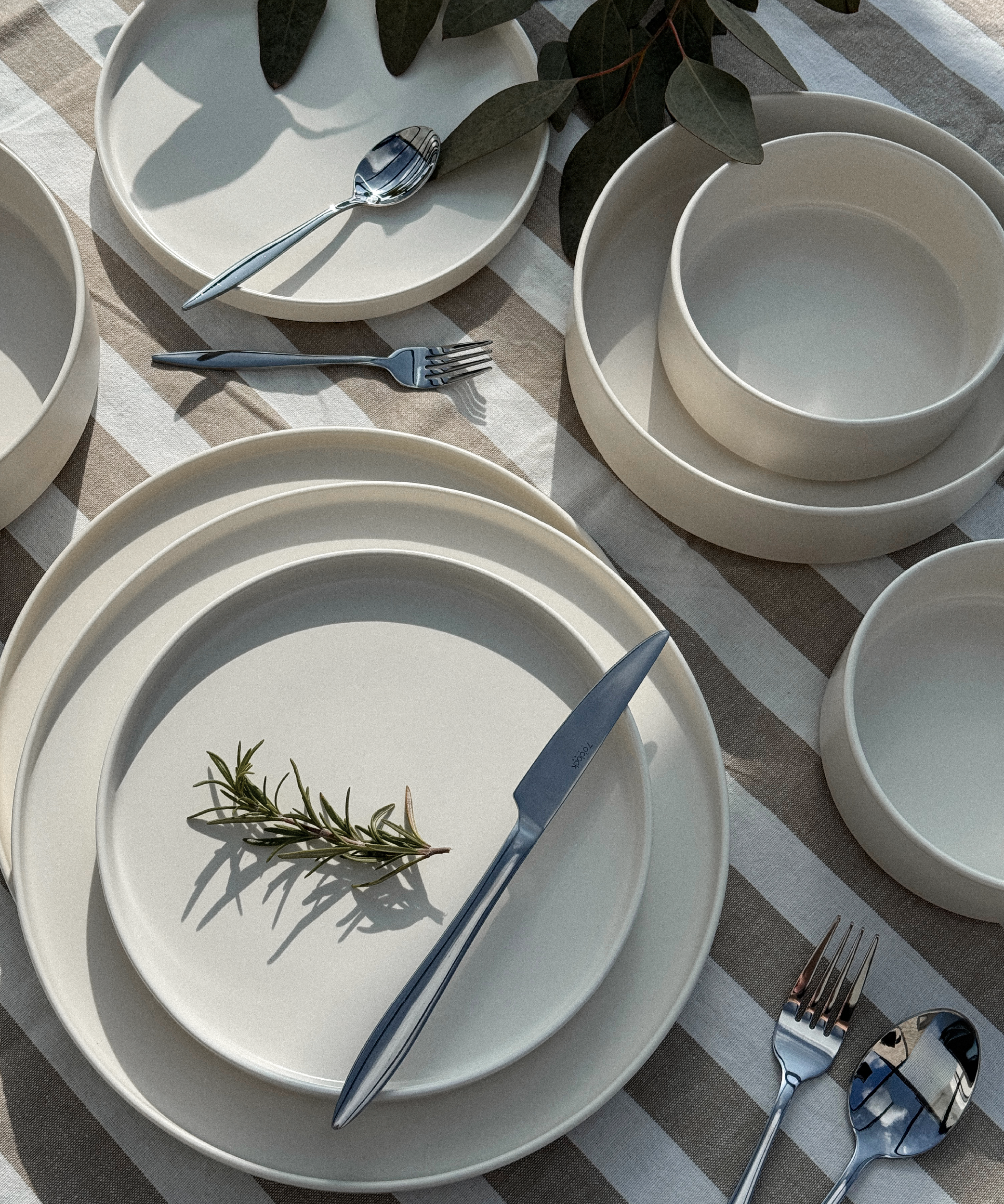 Crockery set matt cream white | Nia