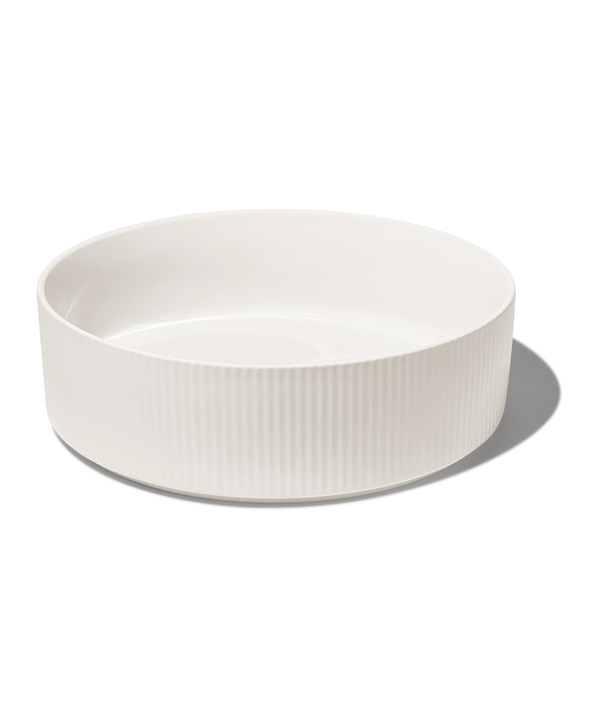 Large bowl Ø27cm in cream white grooved | Nia