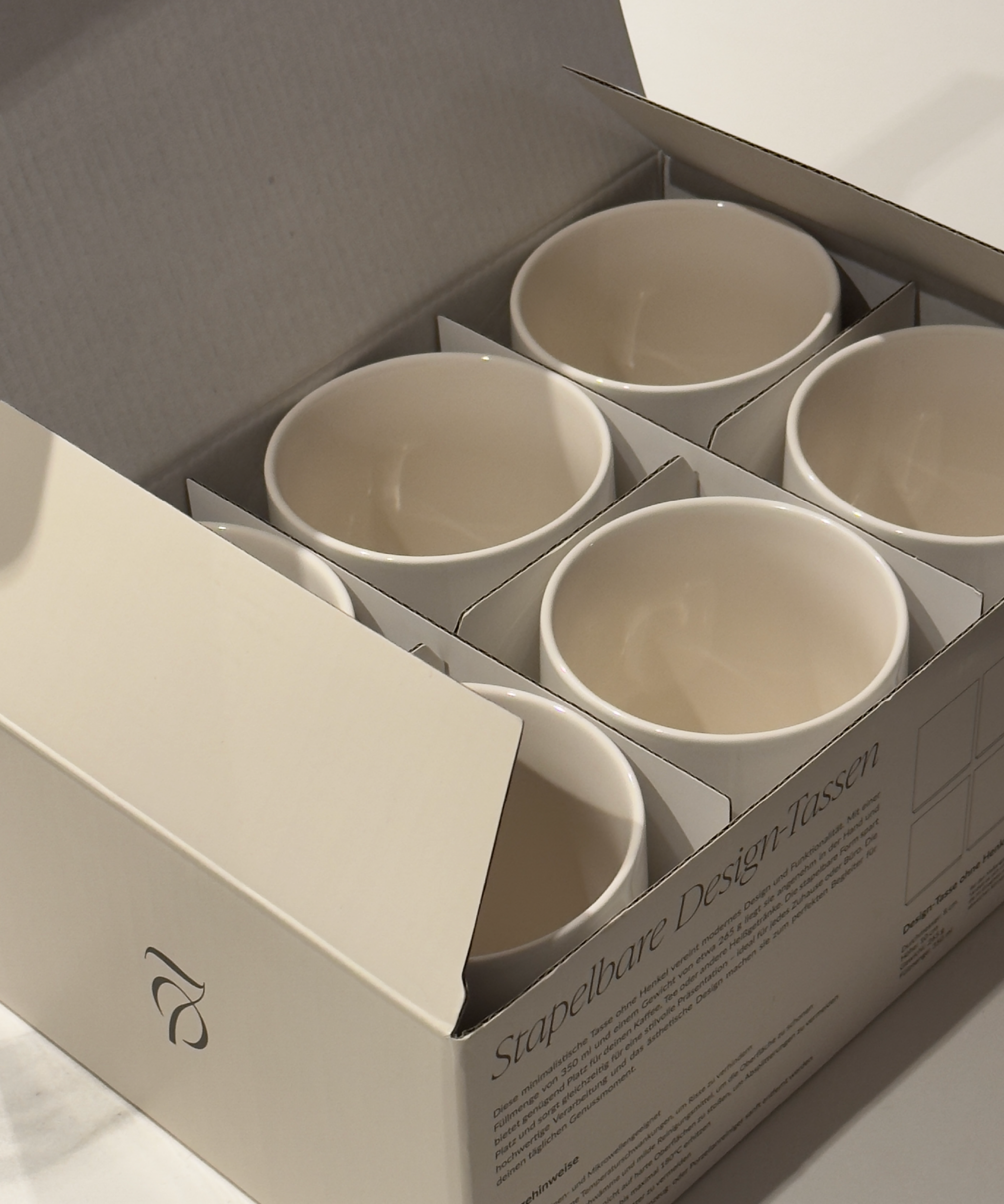 Cups set of 6 in cream white | Nia