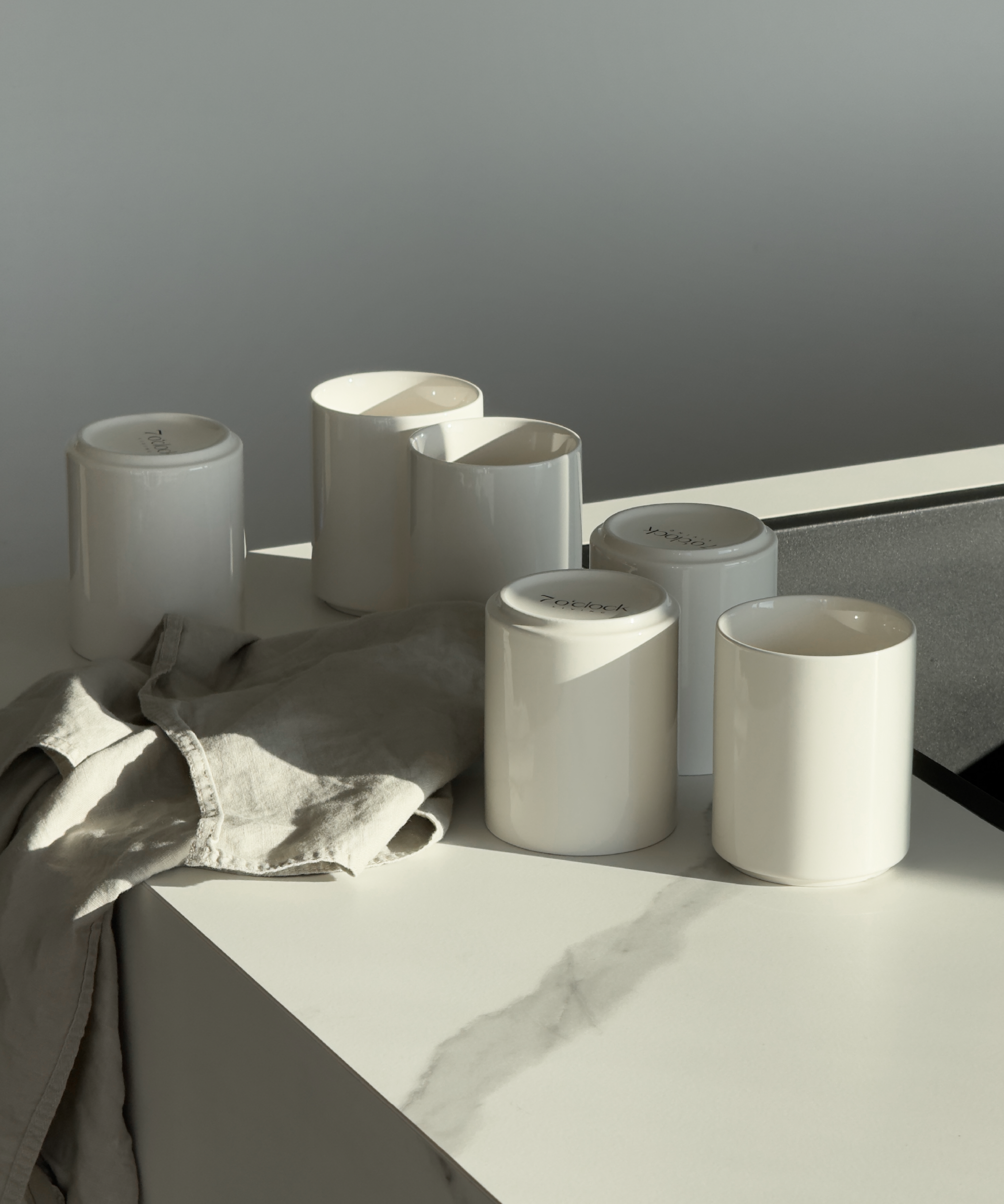 Cups set of 6 in cream white | Nia