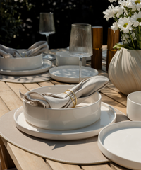 24-piece tableware set in cream white
