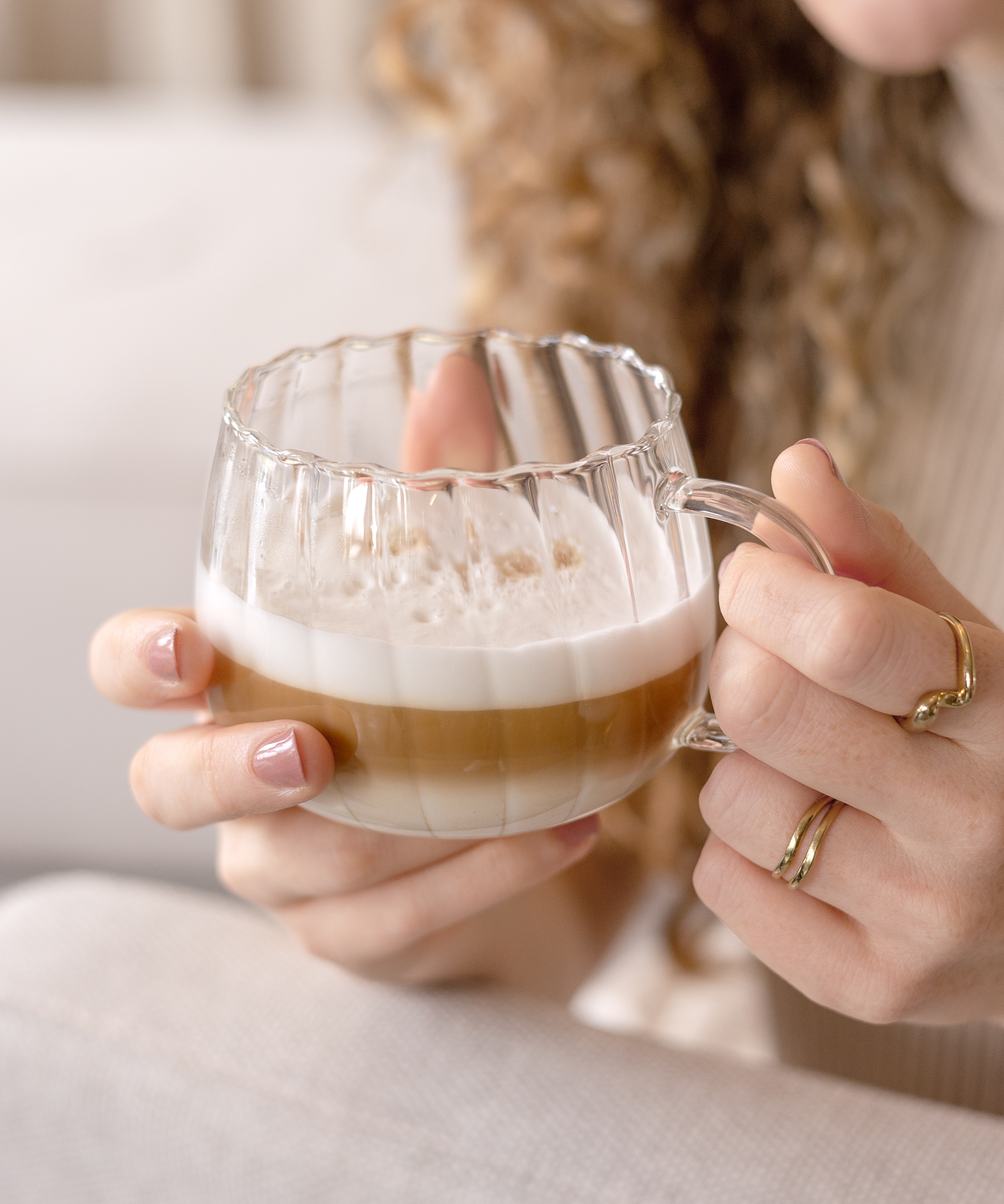 Glass cup striped design | Norway