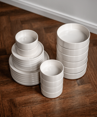 24-piece tableware set in cream white