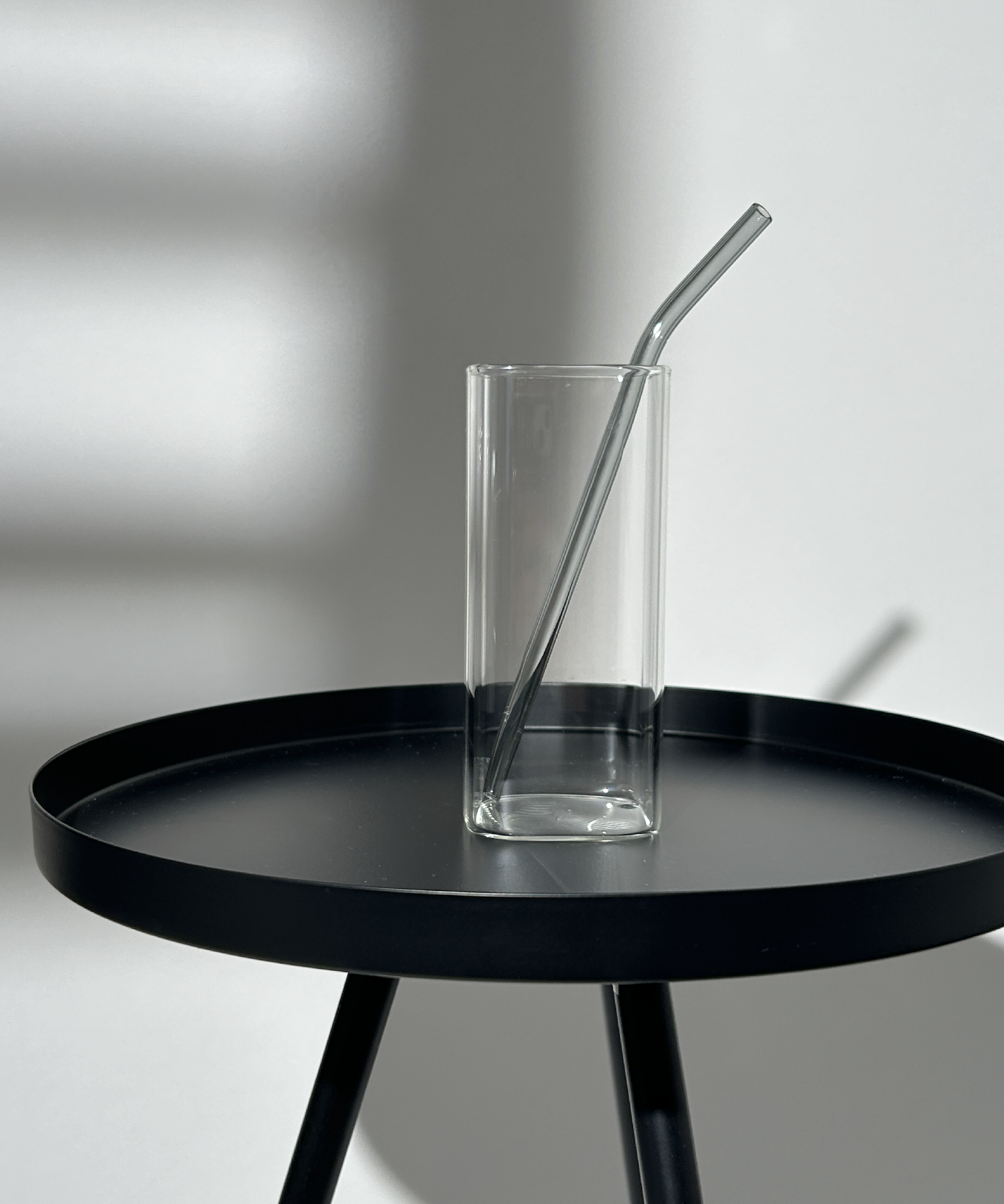 Black glass straws set of 8 | Aris