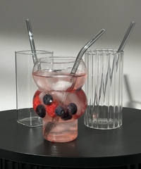 Black glass straws set of 8 | Aris