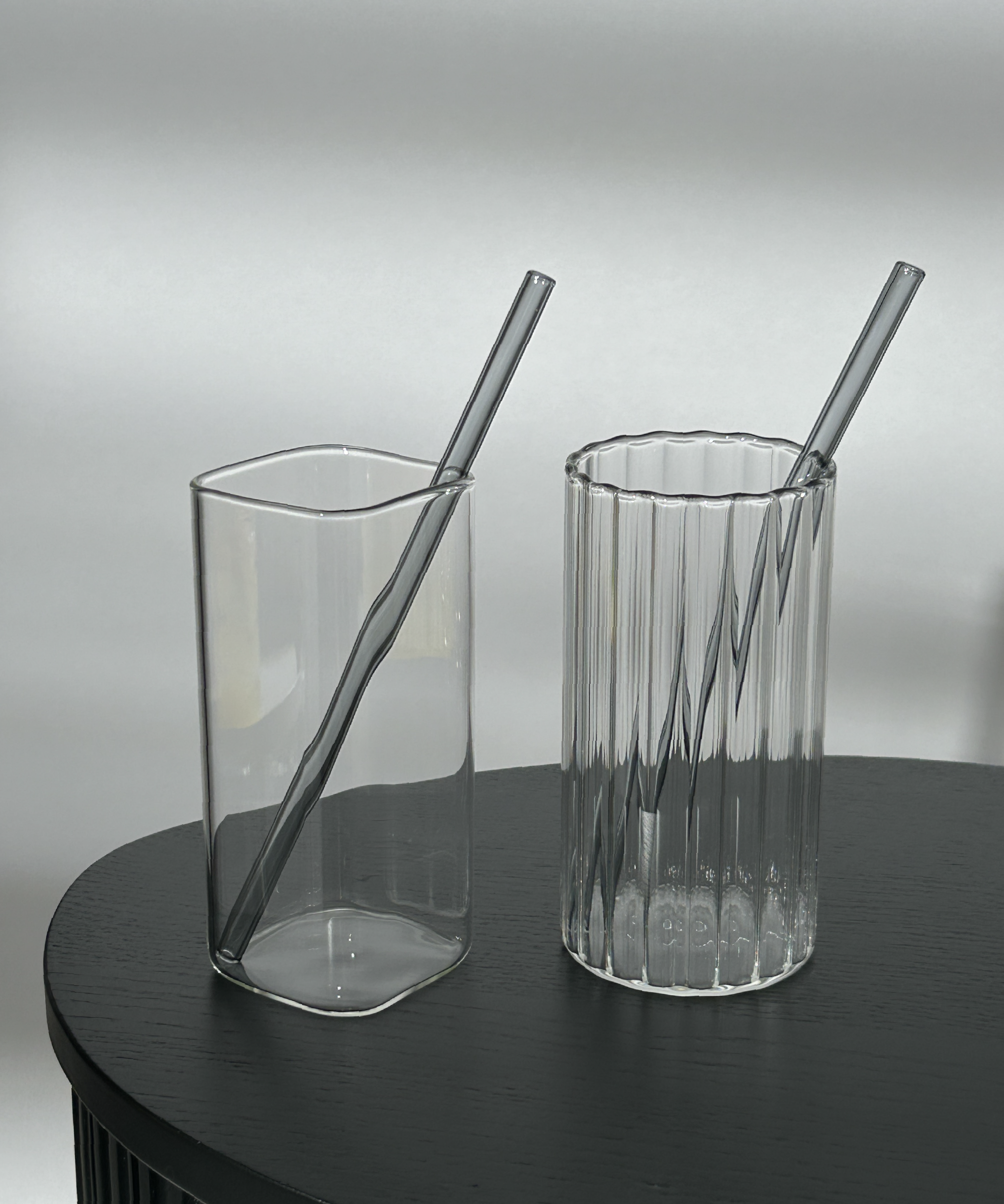 Black glass straws set of 8 | Aris