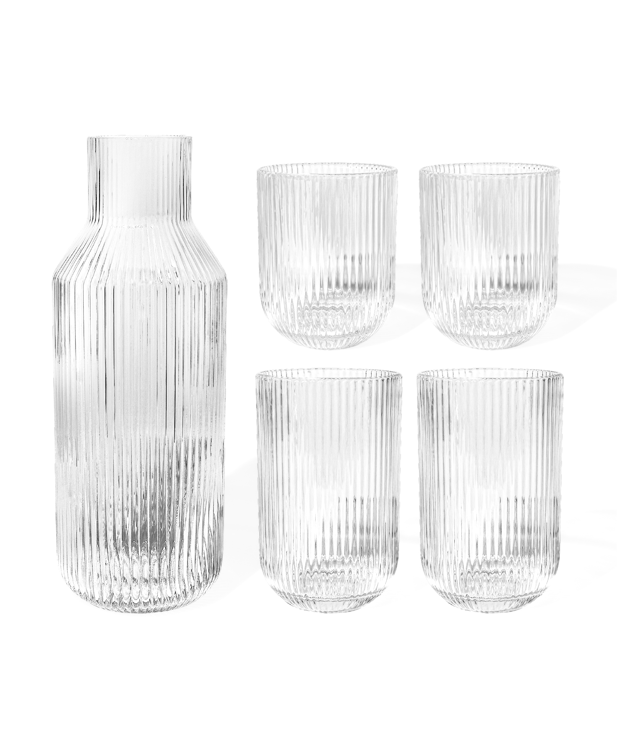 Fluted Carafe & Glasses Set | Paris